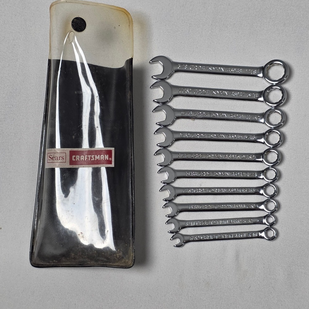 Craftsman Ignition Wrench Set 10pc SAE Silver Vintage Super-Tuff Steel 9-43441